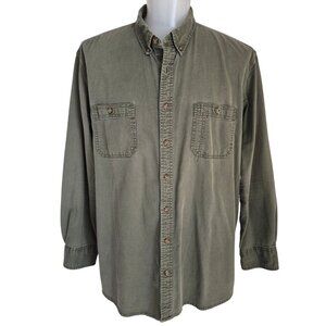 Foundry Supply Military Green Heavy 100% Cotton Long Sleeve Shirt Size 2XLT
